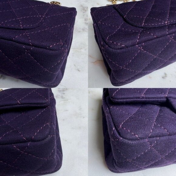 Chanel Reissue 2.55 Flap Bag Quilted Jersey 224 Double Flap Crossbody - Picture 12 of 14